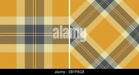 Deux motifs écossais vibrants dans des tons automnaux chauds. Parfait pour le design textile, la mode, la décoration intérieure ou les projets fallthemed. Illustration de Vecteur