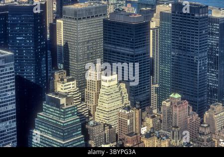 Photographie d'archives de 1994 vue du 80e étage de l'Empire State Building, New York, États-Unis. Banque D'Images