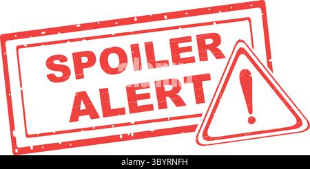illustration vectorielle icône de concept rouge texte d'alerte de spoiler de tampon en caoutchouc Illustration de Vecteur