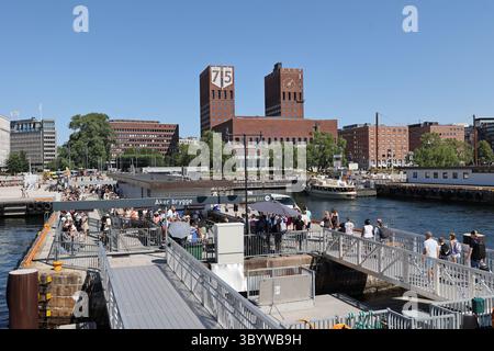 Hôtel de ville (rådhus), Oslo, Norvège Banque D'Images