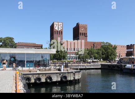 Hôtel de ville (rådhus), Oslo, Norvège Banque D'Images