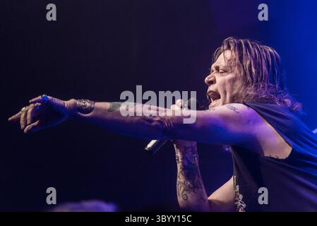 5 mars 2019 - Roskilde, Danemark - Danemark, Roskilde - 6 mars 2019. Le groupe de heavy metal américain Reece donne un concert au Gimle de Roskilde. Ici, le chanteur David Reece est vu en direct sur scène. (Crédit photo : Gonzales photo - Bo Kallberg) (crédit image : © Bo Kallberg/Gonzales photo via ZUMA Press) Banque D'Images