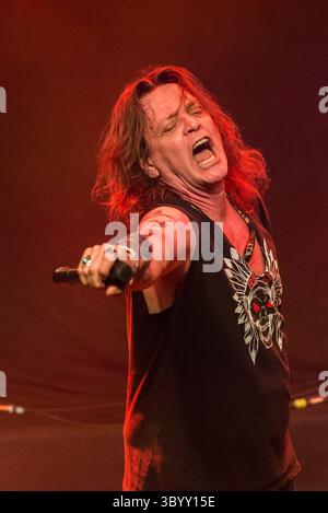 5 mars 2019 - Roskilde, Danemark - Danemark, Roskilde - 6 mars 2019. Le groupe de heavy metal américain Reece donne un concert au Gimle de Roskilde. Ici, le chanteur David Reece est vu en direct sur scène. (Crédit photo : Gonzales photo - Bo Kallberg) (crédit image : © Bo Kallberg/Gonzales photo via ZUMA Press) Banque D'Images