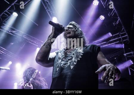 5 mars 2019 - Roskilde, Danemark - Danemark, Roskilde - 6 mars 2019. Le groupe de heavy metal américain Reece donne un concert au Gimle de Roskilde. Ici, le chanteur David Reece est vu en direct sur scène. (Crédit photo : Gonzales photo - Bo Kallberg) (crédit image : © Bo Kallberg/Gonzales photo via ZUMA Press) Banque D'Images
