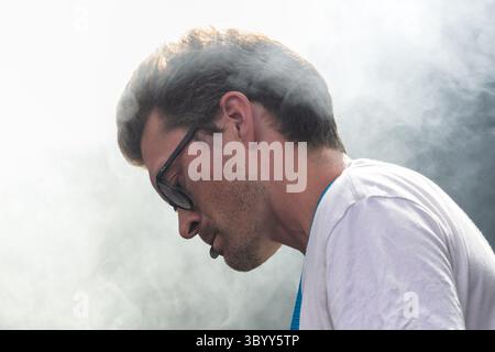 15 juin 2019 - Oslo, Norvège - Oslo, Norvège - 15 juin 2019. Le groupe de jazz norvégien de renommée internationale Jaga Jazzist donne un concert live au festival de musique norvégien Piknik i Parken 2019 à Oslo. (Crédit photo : Gonzales photo - Stian S. MÃÂ¸ller) (crédit image : © Stian S. Moller/Gonzales photo via ZUMA Press) Banque D'Images