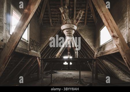 Un ancien moulin, un ancien entrepôt, pour les produits agricoles tels que les céréales et les semences Banque D'Images