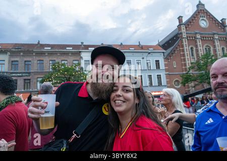 Bruxelles, Belgique. 20 juillet 2025. Festivités du Bal National, soirée de concerts à la veille de la fête nationale belge dans le quartier Marolles - Marollen à Bruxelles, dimanche 20 juillet 2025. BELGA PHOTO MARIUS BURGELMAN crédit : Belga News Agency/Alamy Live News Banque D'Images