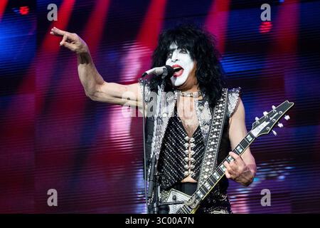 28 juin 2019 - Trondheim, Norvège - Trondheim, Norvège - 28 juin 2019. Le groupe de rock américain Kiss donne un concert live lors du festival de musique norvégien Trondheim Rocks 2019. Ici, le guitariste Paul Stanley est vu en direct sur scène. (Crédit photo : Gonzales photo - Tor Atle Kleven) (crédit image : © Tor Atle Kleven/Gonzales photo via ZUMA Press) Banque D'Images