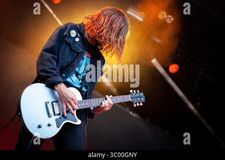 16 août 2019, Trondheim, Norvège : Trondheim, Norvège. 16 août 2019. Le groupe norvégien de heavy metal Kvelertak donne un concert lors du festival de musique norvégien Pstereo 2019 à Trondheim. (Crédit photo : Gonzales photo - Tor Atle Kleven) (crédit image : © Tor Atle Kleven/Gonzales photo via ZUMA Press) Banque D'Images