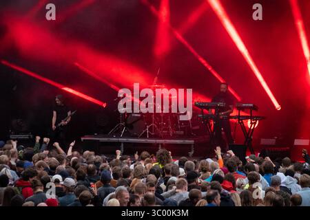 17 août 2019, Trondheim, Norvège : Trondheim, Norvège. 16 août 2019. L'artiste français Carpenter brut donne un concert live avec son groupe lors du festival de musique norvégien Pstereo 2019 à Trondheim. (Crédit photo : Gonzales photo - Tor Atle Kleven) (crédit image : © Tor Atle Kleven/Gonzales photo via ZUMA Press) Banque D'Images