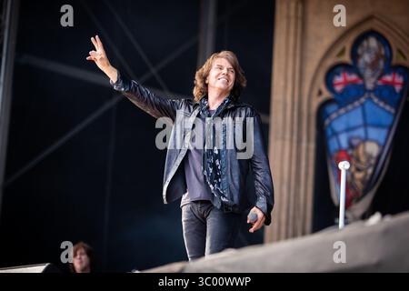 23 juin 2022, Norvège, Oslo : Oslo, Norvège. 23 juin 2022. Le groupe suédois de glam rock Europe donne un concert live lors du festival de musique norvégien tons of Rock 2022 à Oslo. Ici le chanteur Joey Tempest est vu en direct sur scène., Credit :Tord Litleskare / ZUMA Press (Credit image : © Tord Litleskare/Gonzales photo via ZUMA Press) Banque D'Images
