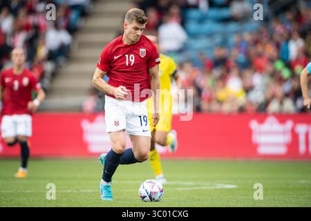 12 juin 2022, Norvège, Oslo : Oslo, Norvège. 12 juin 2022. Alexander Sorloth (19 ans) de Norvège vu lors du match de l'UEFA Nations League opposant la Norvège et la Suède au stade Ullevaal à Oslo., Credit :Jan-Erik Eriksen / ZUMA Press (Credit image : © Jan-Erik Eriksen/Gonzales photo via ZUMA Press) Banque D'Images