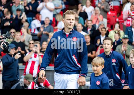 24 juillet 2022, Danemark, Aalborg : Aalborg, Danemark. 24 juillet 2022. Mathias Ross de l'AAB entre sur le terrain pour le match de Superliga 3F entre Aalborg Boldklub et FC Copenhagen à Aalborg Portland Park à Aalborg., Credit :Balazs Popal / ZUMA Press (Credit image : © Balazs Popal/Gonzales photo via ZUMA Press) Banque D'Images