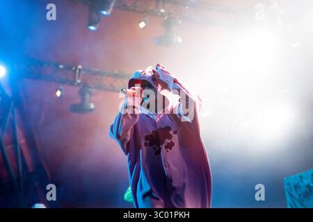 3 juillet 2015 - Roskilde, Danemark - Danemark, Roskilde - 3 juillet 2015. Le duo de rap sud-africain Die Antwoord donne un concert live à Orange Stage au festival de musique danois Roskilde Festival 2015. Le duo se compose des deux chanteurs rave Ninja et Yolandi visser (photo) qui interprètent des paroles en afrikaans, en xhosa et en anglais. (Crédit photo : Gonzales photo - Kasper Maansson) (crédit image : © Kasper Maansson/Gonzales photo via ZUMA Press) Banque D'Images