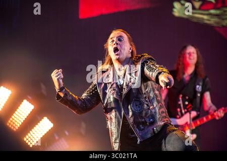 22 juin 2018 - Halden, ƒËœstfold, Norvège - Norvège, Halden - 22 juin 2018. Le groupe allemand de speed metal Helloween donne un concert lors du festival norvégien tons of Rock 2018 à Halden. Ici, la chanteuse Andi Deris est vue en direct sur scène. (Crédit photo : Gonzales photo - Terje Dokken) (crédit image : © Terje Dokken/Gonzales photo via ZUMA Press) Banque D'Images