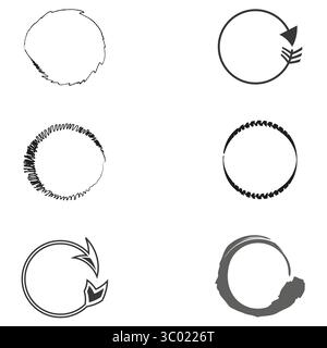 Icône de rotation du cercle. Symbole de cycle d'essorage. Graphique de tourbillon vectoriel. Design blanc lisse. Illustration de Vecteur