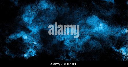 Texture de fond bleue. Fond bleu .Old Wall pattern texture ciment bleu foncé la conception de couleur bleu abstrait est claire avec un dégradé noir Banque D'Images