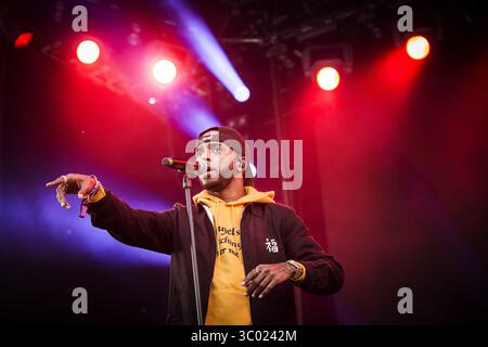 5 juillet 2018 - Roskilde, Danemark - Danemark, Roskilde - 5 juillet 2018. Le rappeur américain 6lack donne un concert live lors du festival de musique danois Roskilde Festival 2018. (Crédit photo : Gonzales photo - Christian Hjorth) (crédit image : © Christian Hjorth/Gonzales photo via ZUMA Press) Banque D'Images