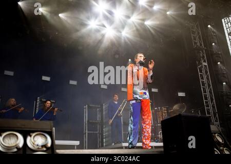 5 juillet 2018 - Roskilde, Danemark - Danemark, Roskilde - 5 juillet 2018. Le rappeur norvégien Cezinando donne un concert en direct lors du festival de musique danois Roskilde Festival 2018. (Crédit photo : Gonzales photo - Kasper Maansson) (crédit image : © Kasper Maansson/Gonzales photo via ZUMA Press) Banque D'Images