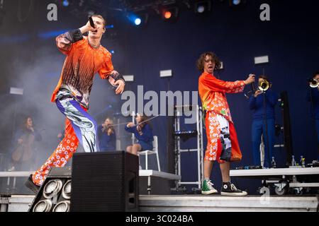 5 juillet 2018 - Roskilde, Danemark - Danemark, Roskilde - 5 juillet 2018. Le rappeur norvégien Cezinando donne un concert en direct lors du festival de musique danois Roskilde Festival 2018. (Crédit photo : Gonzales photo - Kasper Maansson) (crédit image : © Kasper Maansson/Gonzales photo via ZUMA Press) Banque D'Images