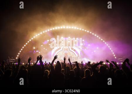 7 juillet 2018 - Roskilde, Danemark - Danemark, Roskilde - 7 juillet 2018. Le groupe britannique de rock alternatif virtuel Gorillaz donne un concert live lors du festival de musique danois Roskilde Festival 2018. (Crédit photo : Gonzales photo - Christian Hjorth) (crédit image : © Christian Hjorth/Gonzales photo via ZUMA Press) Banque D'Images