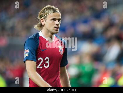 6 septembre 2018 - Oslo, Norvège - Norvège, Oslo - 6 septembre 2018. Iver Fossum (23 ans) de Norvège vu lors du match de football de l'UEFA Nations League entre la Norvège et Chypre au stade Ullevaal. (Crédit photo : Gonzales photo - Jan-Erik Eriksen) (crédit photo : © Jan-Erik Eriksen/Gonzales photo via ZUMA Press) Banque D'Images
