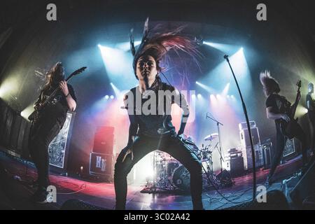 1er mars 2019, Elsinore, Danemark : Elsinore, Danemark. 01 mars 2019. Le groupe danois de metal extrême Xenoblight donne un concert au KulturvÃÂ¦rftet à Elsinore. Ici, la chanteuse Marika Hyldmar est vue en direct sur scène. (Crédit photo : Gonzales photo - Nikolaj Bransholm) (crédit image : © Nikolaj Bransholm/Gonzales photo via ZUMA Press) Banque D'Images