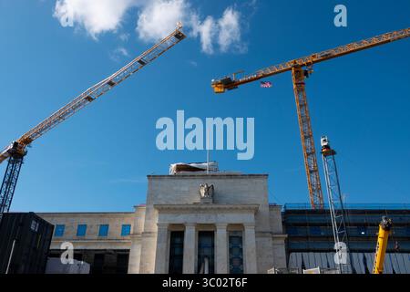 USA Washington DC bâtiment de la réserve fédérale alors que sous une rénovation de 2,5 milliards de dollars avec le président Jerome Powell - Central Banking System des États-Unis Banque D'Images