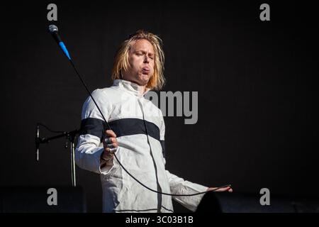 2 juin 2018, Trondheim, Norvège : Trondheim, Norvège. 2 juin 2018. Le groupe suédois de punk hardcore Requested donne un concert lors du festival de musique norvégien Trondheim Rocks 2018 à Trondheim. Ici, le chanteur Dennis Lyxzen est vu en direct sur scène. (Crédit photo : Gonzales photo - Tor Atle Kleven) (crédit image : © Tor Atle Kleven/Gonzales photo via ZUMA Press) Banque D'Images