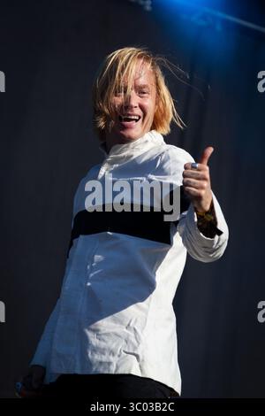 2 juin 2018, Trondheim, Norvège : Trondheim, Norvège. 2 juin 2018. Le groupe suédois de punk hardcore Requested donne un concert lors du festival de musique norvégien Trondheim Rocks 2018 à Trondheim. Ici, le chanteur Dennis Lyxzen est vu en direct sur scène. (Crédit photo : Gonzales photo - Tor Atle Kleven) (crédit image : © Tor Atle Kleven/Gonzales photo via ZUMA Press) Banque D'Images