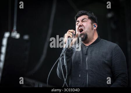 22 juin 2018 - Copenhague, Danemark - Danemark, Copenhague - 22 juin 2018. Le groupe de rock américain Deftones donne un concert lors du festival danois de heavy metal Copenhague 2018 à Copenhague. Ici, le chanteur principal Chino Moreno est vu en direct sur scène. (Crédit photo : Gonzales photo - Thomas Rasmussen) (crédit image : © Thomas Rasmussen/Gonzales photo via ZUMA Press) Banque D'Images