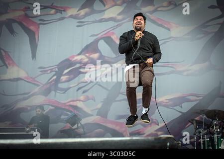 22 juin 2018 - Copenhague, Danemark - Danemark, Copenhague - 22 juin 2018. Le groupe de rock américain Deftones donne un concert lors du festival danois de heavy metal Copenhague 2018 à Copenhague. Ici, le chanteur principal Chino Moreno est vu en direct sur scène. (Crédit photo : Gonzales photo - Thomas Rasmussen) (crédit image : © Thomas Rasmussen/Gonzales photo via ZUMA Press) Banque D'Images
