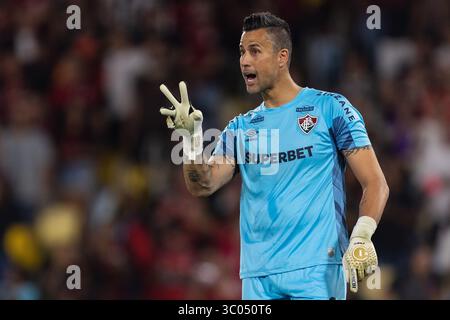 Rio de Janeiro, Rio de Janeiro, BRA. 20 juillet 2025. RIO DE JANEIRO, BRÉSIL - 20 JUILLET : FABIO, le gardien de but de Fluminense, fait des gestes pendant le match entre Flamengo et Fluminense dans le cadre de Brasileirao 2025 au stade Maracana le 20 juillet 2025 à Rio de Janeiro, Brésil. (Crédit image : © Ruano Carneiro/ZUMA Press Wire) USAGE ÉDITORIAL SEULEMENT ! Non destiné à UN USAGE commercial ! Banque D'Images