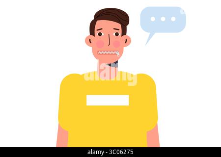 Le concept d'un secret avec une bouche zippée. Garder la bouche devrait garder des secrets à cause de la censure Illustration de Vecteur