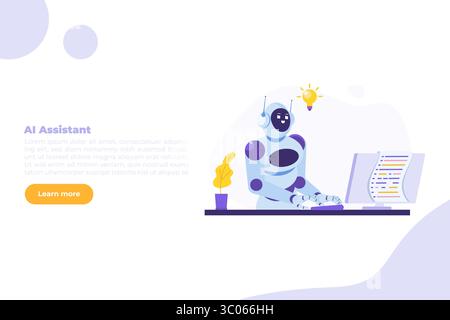 Robot de codage, chat bot développé concept. Illustrations vectorielles pour bannière, site Web, landing page, flyer. Illustration de Vecteur