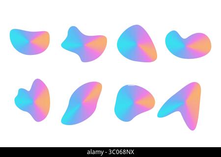Formes organiques amorphes dynamiques, ensemble de formes fluides. Elément vectoriel pour la conception. Illustration de Vecteur