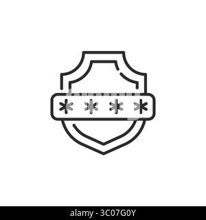 Icône Password Shield Illustration de Vecteur