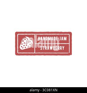 Logo de confiture de fraises Illustration de Vecteur