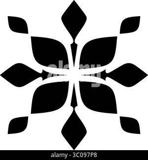 motif floral géométrique noir Illustration de Vecteur