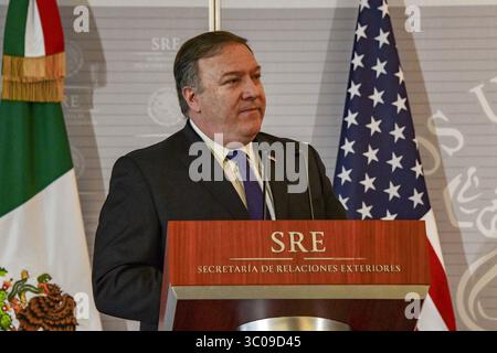 19 octobre 2018 - Mexico, Mexique - le secrétaire d'État américain Mike Pompeo tient une conférence de presse conjointe avec le secrétaire d'État mexicain aux Affaires étrangères Luis Videgaray le 19 octobre 2018 à Mexico, au Mexique. (Crédit image : © Ron Przysucha via ZUMA Wire) Banque D'Images