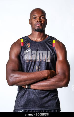 Bruxelles, Belgique. 21 juillet 2025. Le belge Kevin Tumba pose pour le photographe lors de la Journée des médias de l'équipe nationale belge masculine "The Belgian Lions", à Bruxelles, le lundi 21 juillet 2025. BELGA PHOTO BRUNO FAHY crédit : Belga News Agency/Alamy Live News Banque D'Images