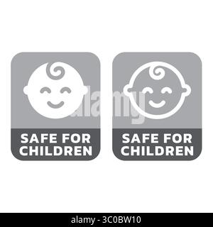 Étiquette vectorielle sans danger pour les enfants. Approuvé pour un produit à usage enfant. Illustration de Vecteur