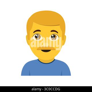 Illustration vectorielle d'icône d'homme emoji isolée. Émoticône masculin. Illustration de Vecteur