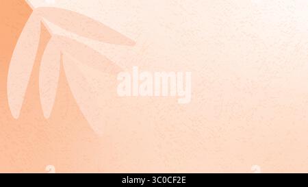 Fond dégradé d'automne avec silhouette de feuille. Modèle pour la saison d'automne. Ambiance orange douce avec ombre de feuillage. Esthétique automnale, graphismes vectoriels Illustration de Vecteur