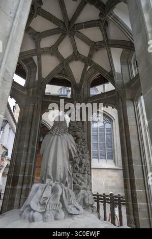 Jésus sur le Mont des oliviers vers 1500, dernière restauration 2015 à St Nicholas Minster, Ueberlingen, Bade-Wuerttemberg, Allemagne Banque D'Images