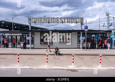 Bochum, Allemagne. 21 juillet 2025. FISU World University Games 2025 : vue sur l'entrée principale du stade Lohrheide. Crédit : David Inderlied/dpa/Alamy Live News Banque D'Images