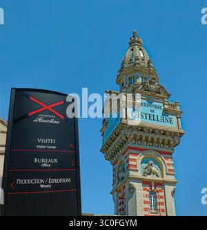 Maison du Champagne de Castellane, qui fait maintenant partie du Groupe Laurent-Perrier à Epernay près de Reims dans la région Champagne du Nord de la France. Banque D'Images