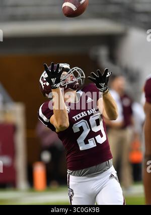 17 novembre 2018 College Station, TX...Texas A&M receveur, Kurtis Bradicich (29), pendant le match de football de la NCAA entre les Texas A&M Aggies et les UAB Blazers, à College Station, TX. (Absolute Complete Photographer & Company Credit : Joseph Calomeni / MarinMedia.org / Cal Sport Media)(crédit image : &copy ; Joseph Calomeni / Marinmedia.Org/CSM via ZUMA Wire) Banque D'Images