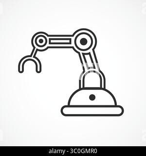 Icône de bras robotique sur fond blanc – automatisation ai et icône de robot industriel, vecteur abstrait Illustration de Vecteur