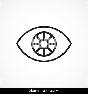 Contour de l'icône AI Eye sur fond blanc – intelligence visuelle et Smart Vision Detection, signe vectoriel. Symbole, illustration du logo. Graphiques vectoriels Illustration de Vecteur